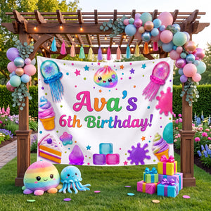 Custom Dumpling Birthday Backdrop, Plushie Theme Party Banner, Kawaii Personalized Tapestry, Pastel Kids Birthday Decor, Photo Booth Prop 29783644-693b-4ad8-b2e7-02a5dce8c5e4-2.jpg