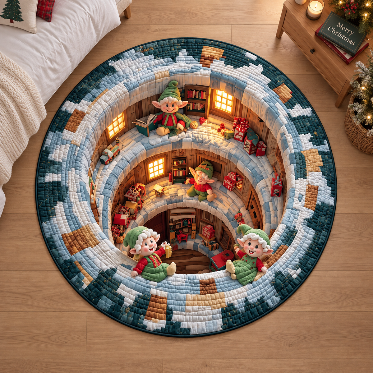 Santa’s Workshop Quilted Carpet, Funny Christmas Floor Rug, Whimsical Elf Christmas Decor, Cozy Holiday Home Decoration, Festive Gift 2991f20d-a2ba-4630-b1a2-4de9d8f6865c-lun2.png