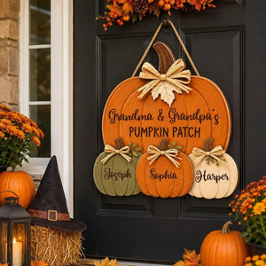 Personalized Grandma Grandpa's Pumpkin Patch Door Hanger, Fall Season Decor, Fall Pumpkin Patch Sign Grandma Thanksgiving Decor 299e4374-d829-40a8-95a0-c437488caea8-dssd-4-.webp