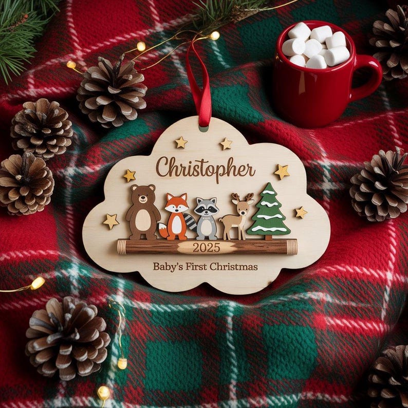 Personalized Baby’s First Christmas Ornament 2025, Custom Woodland Animal Ornament, Newborn Keepsake Gift for Baby Boy or Girl 29a36d74-c775-4447-9ffc-ab09b4c5296f-h2.jpg