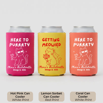 Getting Meowied Custom Can Cooler, Bachelorette Favors, Cat Lover Bachelorette, Personalized Bachelorette Party Favor, Bridal Shower Gift 29d1c87b-4aa9-4b27-90b7-26d98a4f403e-7.jpg
