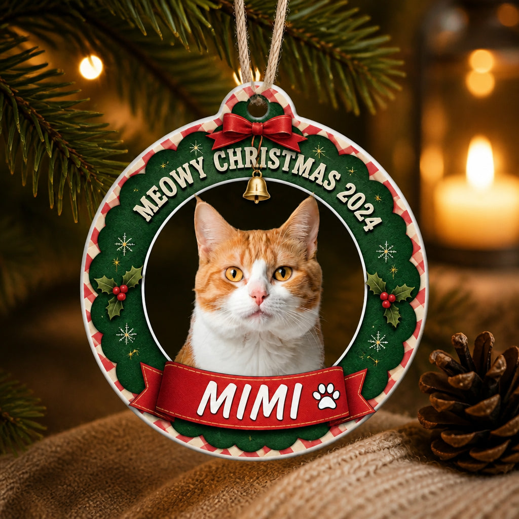 Meowy Christmas Cat Photo Ornament — Custom Name - Personalized Ornament 29f4c2f9-f12e-49fc-8835-f713c26f67e5.jpg
