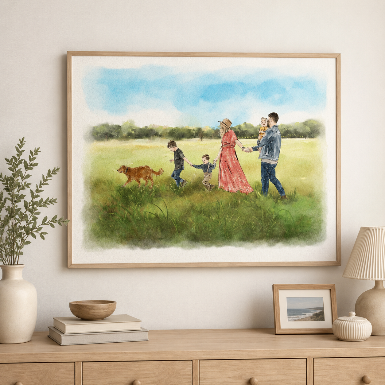 Custom Family Portrait from Photo, Watercolor Painting, Couple Portrait, Family Portrait with Pet, Anniversary Gift for Parents 29f7e9fa-e73e-4167-ba07-892ed4991f92-04001ab3-19e8-4260-9619-c841b047b9dc.png