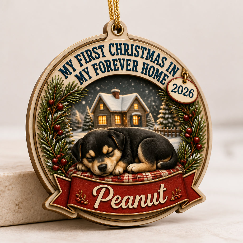 My First Christmas In My Forever Home – Custom Pet Name & Year Ornament - Personalized 3-Layered Wood Ornament 29fa7d5e-6625-4bc5-b8b7-8abd80d9b8d8.jpg