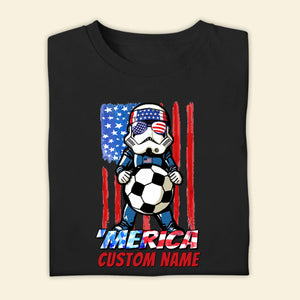 Personalized 4th Of July Soccer Shirt - Merica Us Flag - Independence Day Special Gift For Soccer Lover - Custom Name
