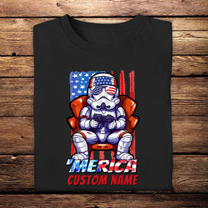 Personalized 4th Of July Game Shirt - Merica Us Flag - Independence Day Special Gift For Game Lover - Custom Name