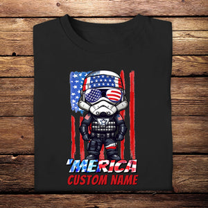 Personalized 4th Of July Police Shirt - Merica Us Flag - Gifts For The 4th Of July For Police - Custom Name