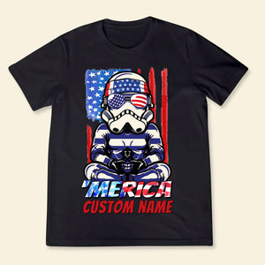 Personalized 4th Of July Yoga Shirt - Merica Us Flag - July 4 Gifts For Yoga Lover - Custom Name