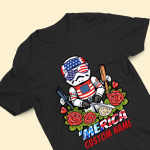 Personalized 4th Of July Gardening Shirt - Merica Us Flag - Independence Day Gift For Gardening Lover - Custom Name