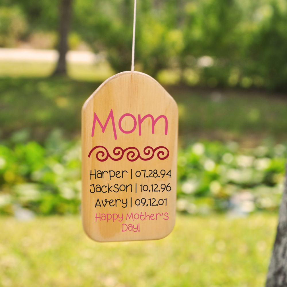 Mother's Day With Kid's Birthday - Personalized Windchime - Gift For Mom, Mother's Day, Birthday Gift