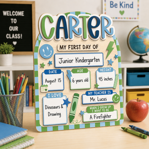 Custom First Day Of School Sign, Back To School Sign for Preschool, Kindergarten 1st Day of School Photo Prop
