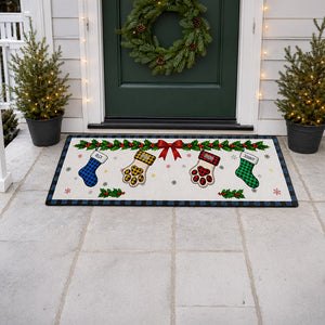 Christmas Family Stockings With Names - Personalized Runner Rug
