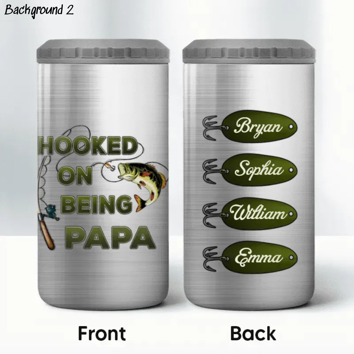 Hooked On Being Fishing Dad Papa - Personalized Can Cooler Tumbler - Gift For Dad Grandpa, Father's Day Gift Idea