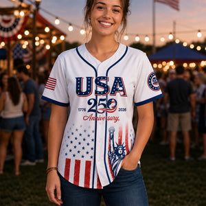 USA 250th Anniversary Patriotic Statue of Liberty Baseball Jersey Shirt