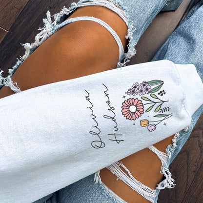 Flower Great Grandma With Kids Names - Personalized Apparel - Gift For Grandma
