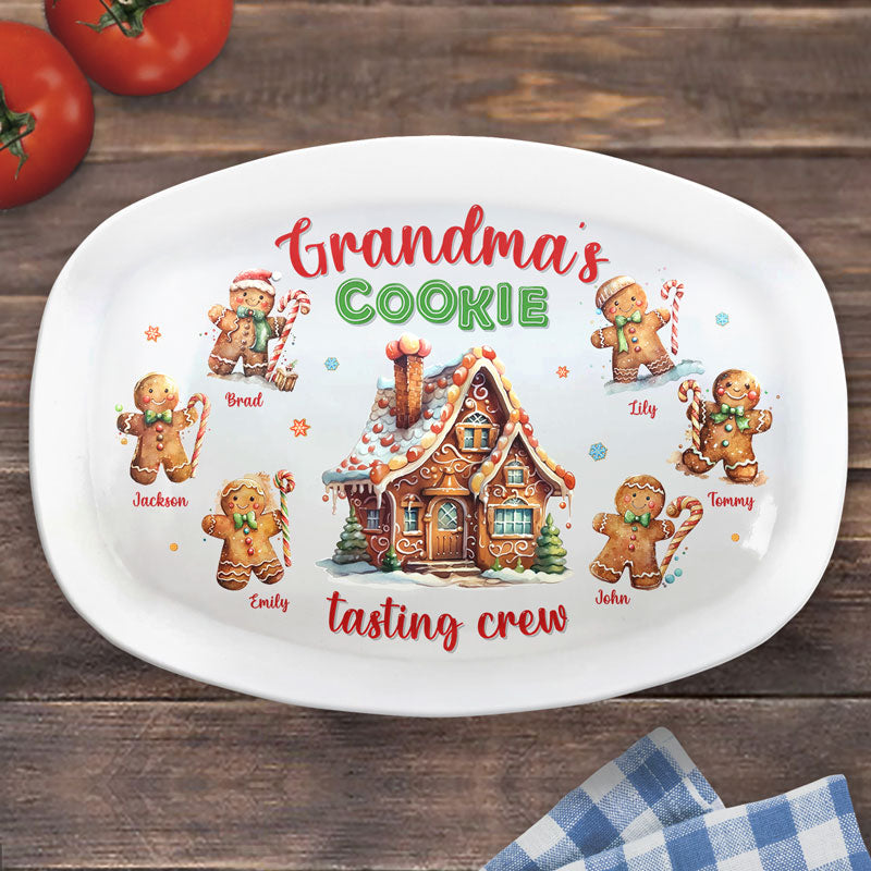 Grandma's Cookies Tasting Crew - Personalized Platter - Christmas Gift For Mom Grandma & Family