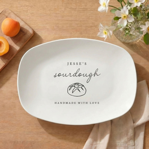 Custom Sourdough Plate Personalized Gift for Bakers, Bread Lover Gifts, Breadmaker Present, Baked With Love Platter Gifts for Sourdough Makers