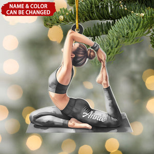 Yoga Woman - Personalized Acrylic Ornament - Christmas Gift For Yoga Lover