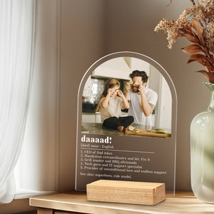 Personalized dad definition plaque, Fathers Day gifts from daughter, Personalized gifts for Dad, Custom Photo Frame, Dad christmas gifts