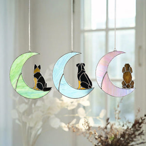 Personalized Dog Stained Glass Suncatcher, 113 Breeds Custom Dog Portrait from Photo, Dog Memorial Gift, Pet Loss Sympathy Gift Dog Mom Gift
