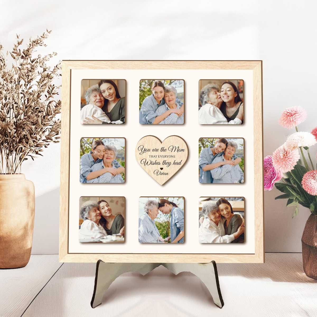 Personalized Mom Photo Collage Sign, Custom Mother's Day Sign, Mom Gift From Daughter, Mom Birthday Gift, Gift For Mom