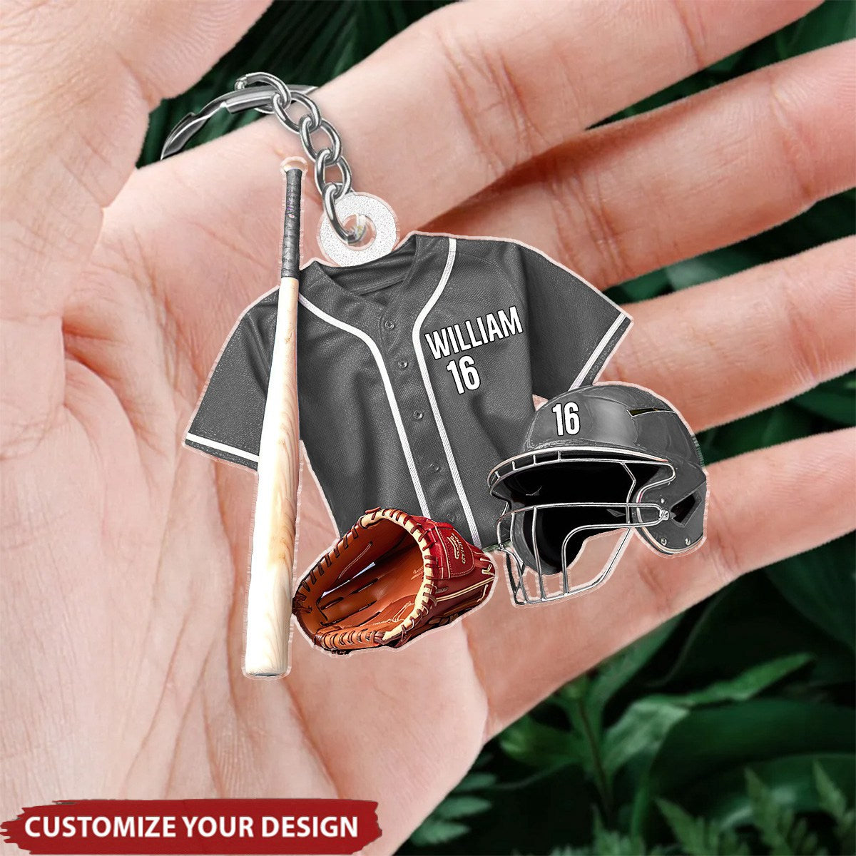 Baseball Jersey - Personalized Acrylic Keychain - Gift For Baseball Player