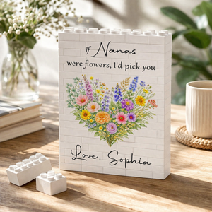 Custom Wildflower Building Block, Personalized Personalised Building Block For Mom, Mother's Day Gifts, Birthday Gift, Grandma Gifts