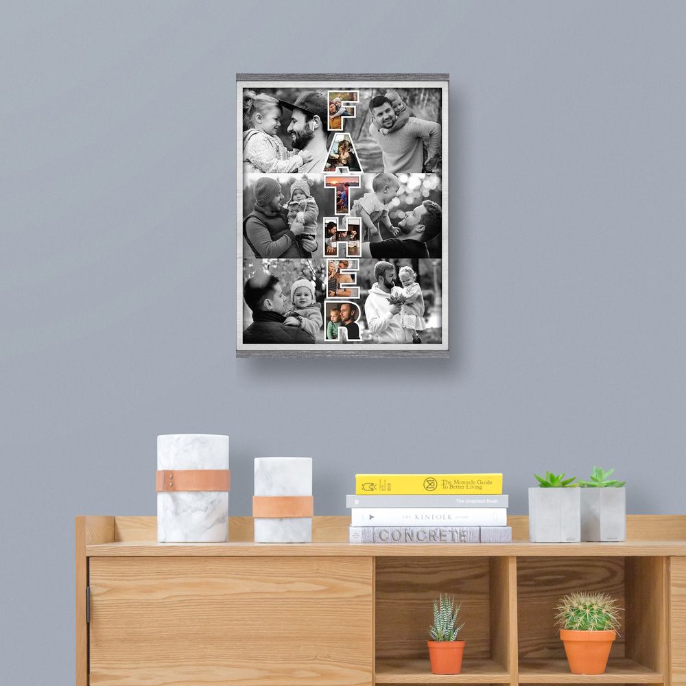 Father Art Custom Photo Collage - Personalized Canvas - Gift For Father, Father's Day, Birthday Gift