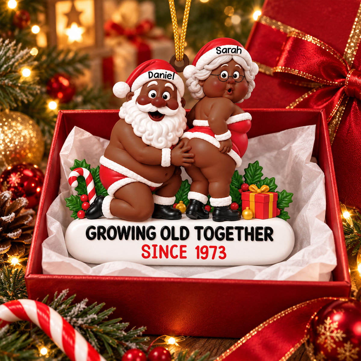 Growing Old Together, Personalized Custom 3D Ornament, Gift For Couples