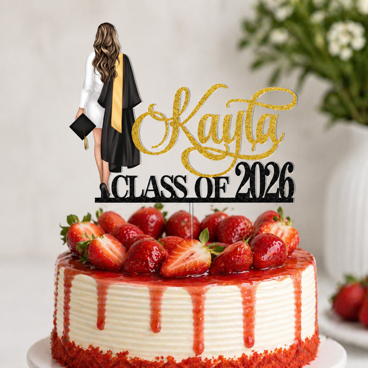 Personalized Graduation Gifts, Custom Graduation Cake Topper, Girls Class Of 2025 Cake Topper, Congrats Grad Party Favors, Senior Cake Decor