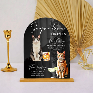 Custom Pet Portrait Signature Drink Sign, Pet Signature Drink Sign, Wedding Pet Bar Sign, Dog Cat Signature Drink Sign, Pet Cocktails Sign