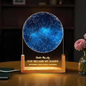 Custom Star Map by Date, Fathers Day Gift, Night Sky Night Light, Gift for Daddy, Gift for Dad From Daughter Son, The Day You Became My Dad