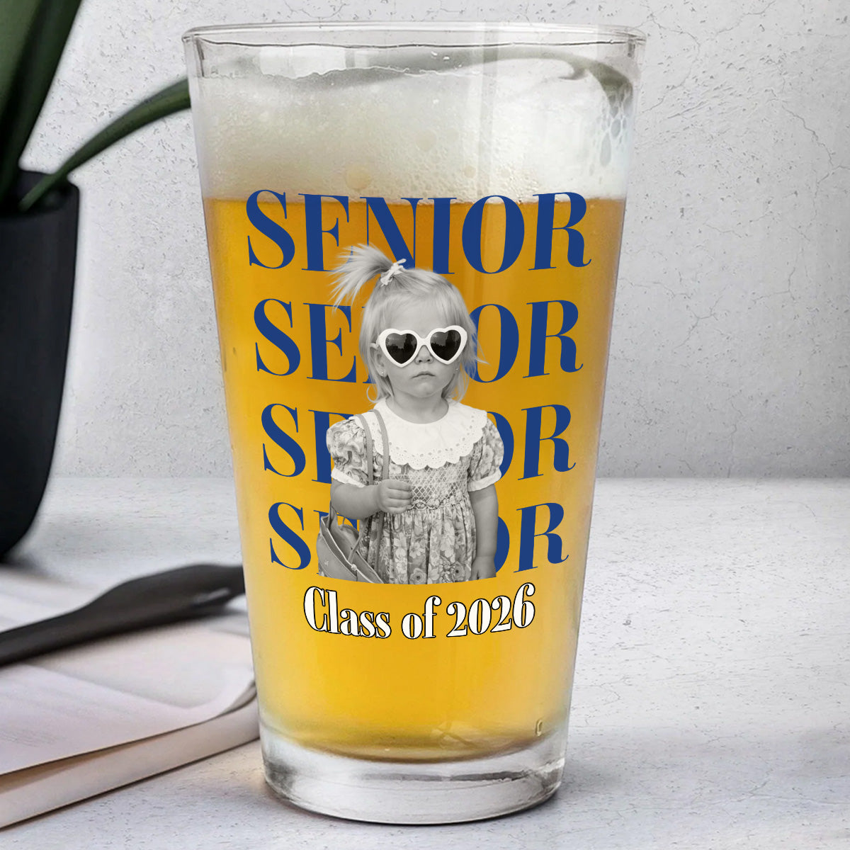 Senior 2026 Beer Glass, Class of 2026 Graduation Gift, Graduation Drinkware, Senior Night Cup