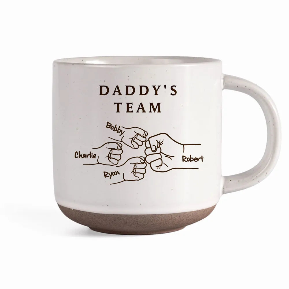 Best Dad Ever Fist Bump - Personalized Pottery Mug - Father's Day Gift for Dad