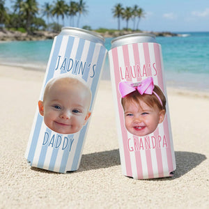 Personalized Kids Photo Can Cooler, Custom Funny Face Baby Can Cooler, Gift For Husband, New Dad Gift, Father's Day Gift For Dad, Husband