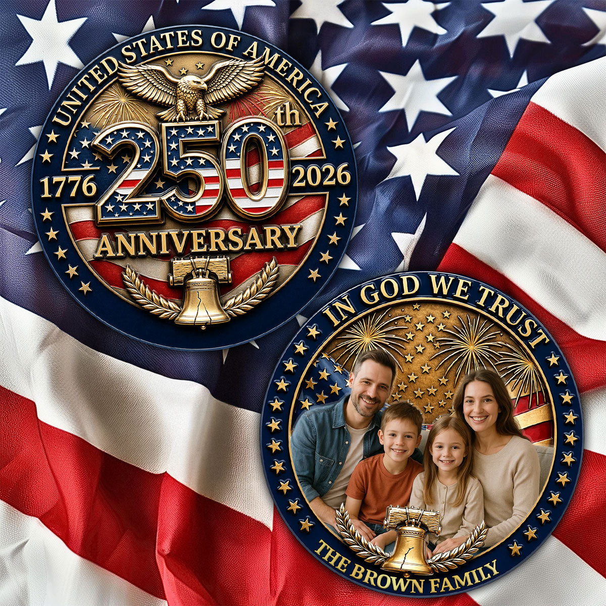 United States Of America 250th Anniversary - Personalized Ceramic Ornament