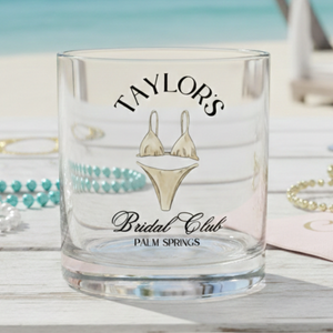 Personalized Coastal Bachelorette Whiskey Glass, Custom Whiskey Glass, Beach Bachelorette Party, Lake Life, Palm Springs, Custom Party Favors