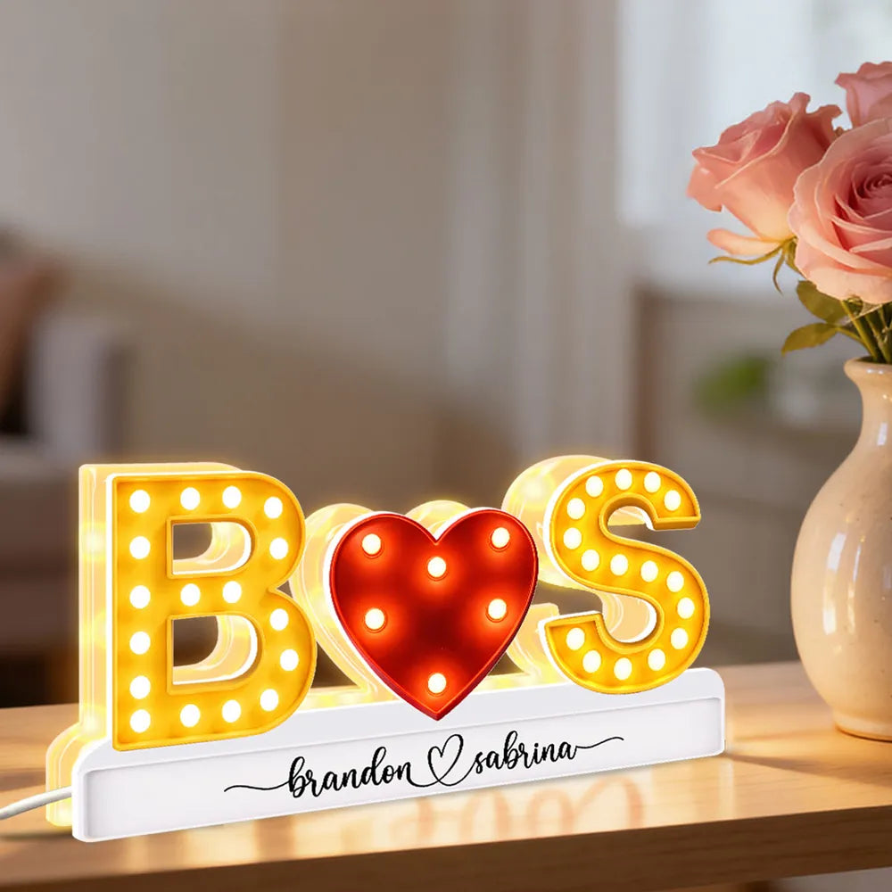 Eternal Love Couple Initials - Personalized Acrylic Light Box - Heartfelt Valentine's Day Gift, Anniversary Gift For Couple