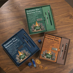 Dumpster On Fire Response Team Funny Gift For Coworker Personalized Notebook Set, Work Bestie Office Humor Journal, Boss Manager Gag Gift