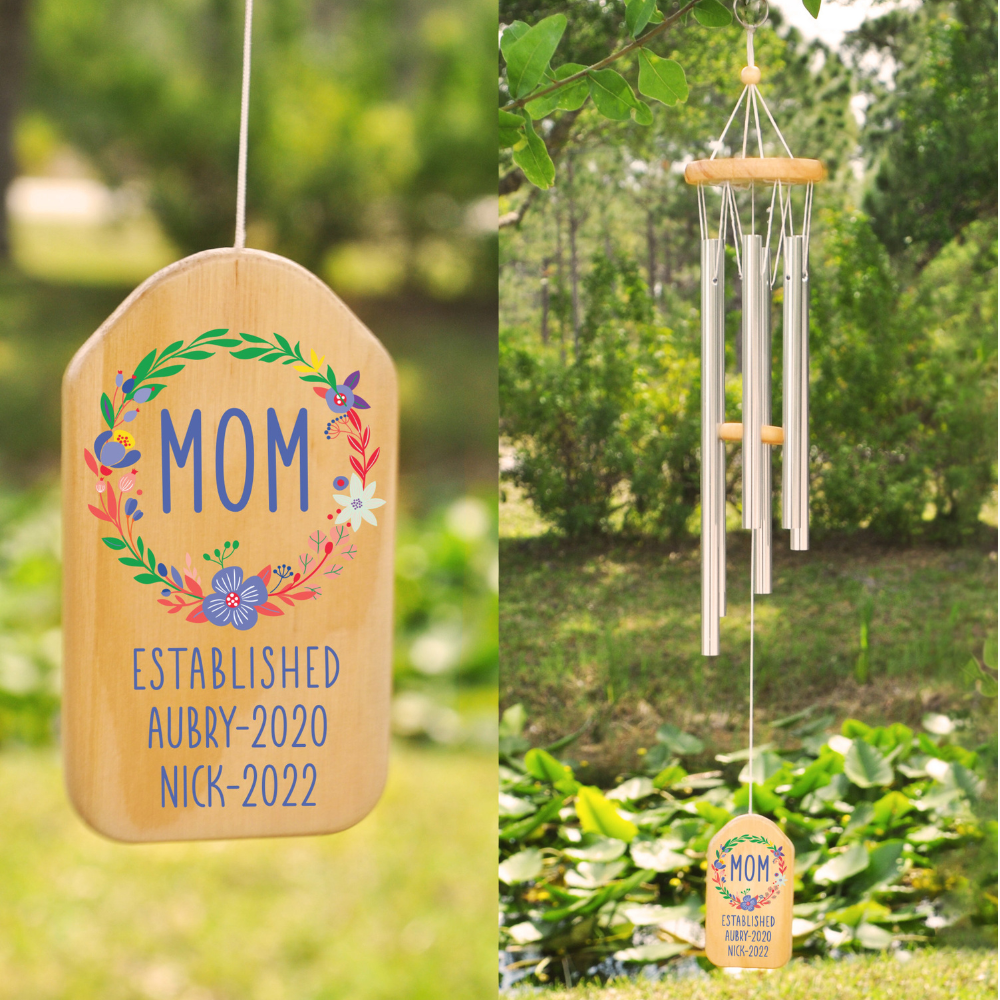 Mother Established Kid's Year - Personalized Windchime - Gift For Mom, Mother's Day, Birthday Gift