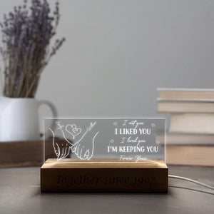 Forever Yours Personalized Couple Night Light, Romantic Valentine Couple, Wedding Gift, Gift for Her, Anniversary Gift, Bedroom Lamp