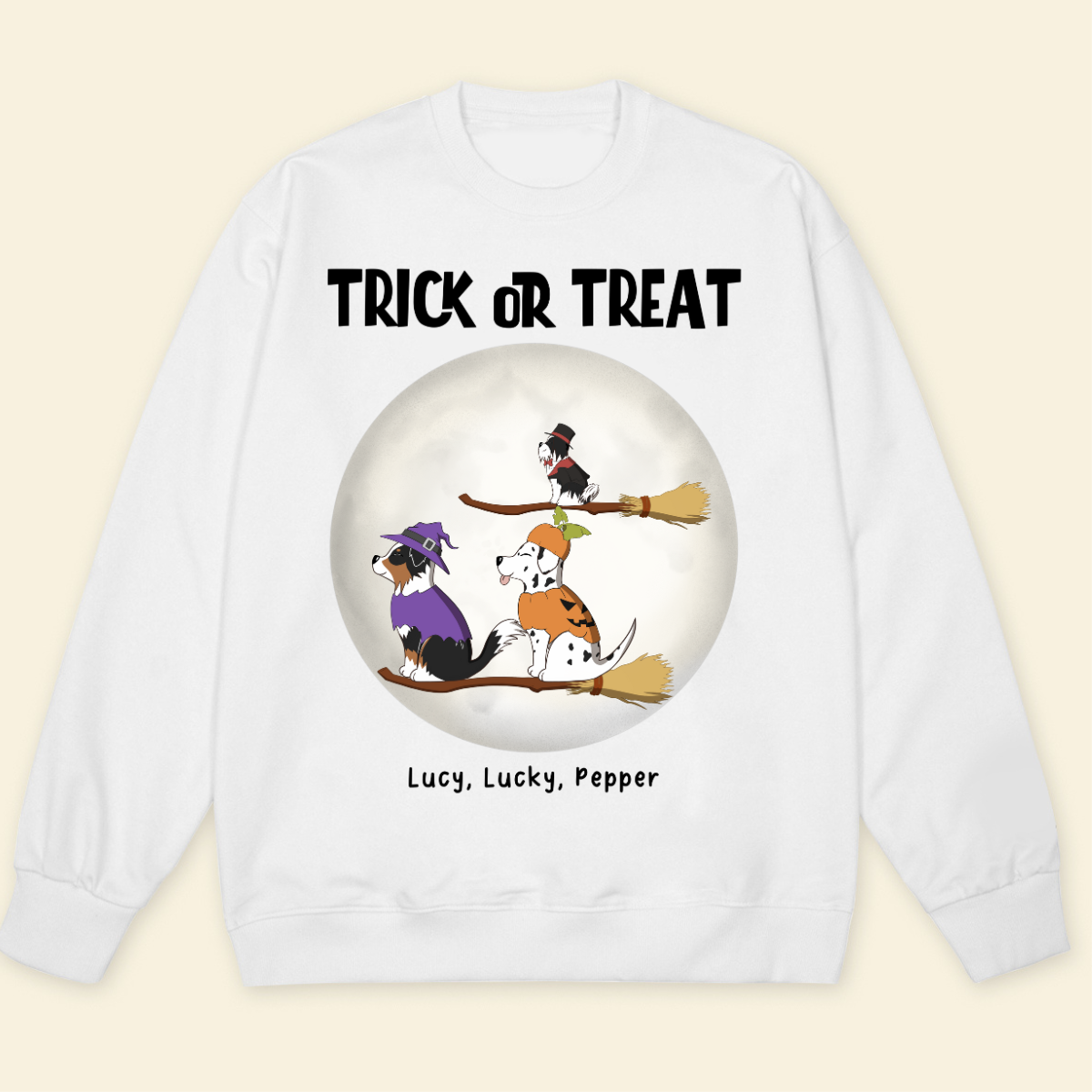 Trick or Treat Custom Dog Sweatshirt Personalized Sweatshirt Spooky and Sweet Custom Dog Breed Sweatshirt Halloween Costume Perfect Shirt For Halloween Dog Lovers