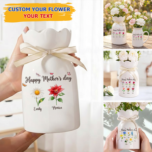 Grandkids - Personalized Custom Ribbon Tie Flower Vase 2_10be0d28-431a-45f6-af0d-5cf2cf4f572a.png?v=1776409779