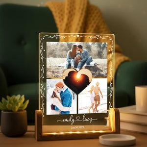 Personalized Silhouette Photo Night Light - Custom Anniversary Gift for Couple - Acrylic Photo Plaque - Unique Gift for Him or Her