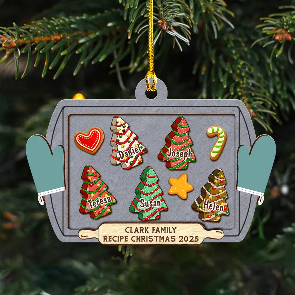 Recipe For Christmas Cookies Tray - Personalized Acrylic Ornament - Christmas Gift For Family