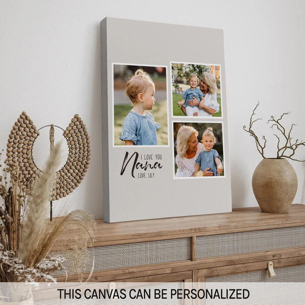 I Love You Nana - Personalized Canvas - Mother's Day, Birthday Gift For Grandma
