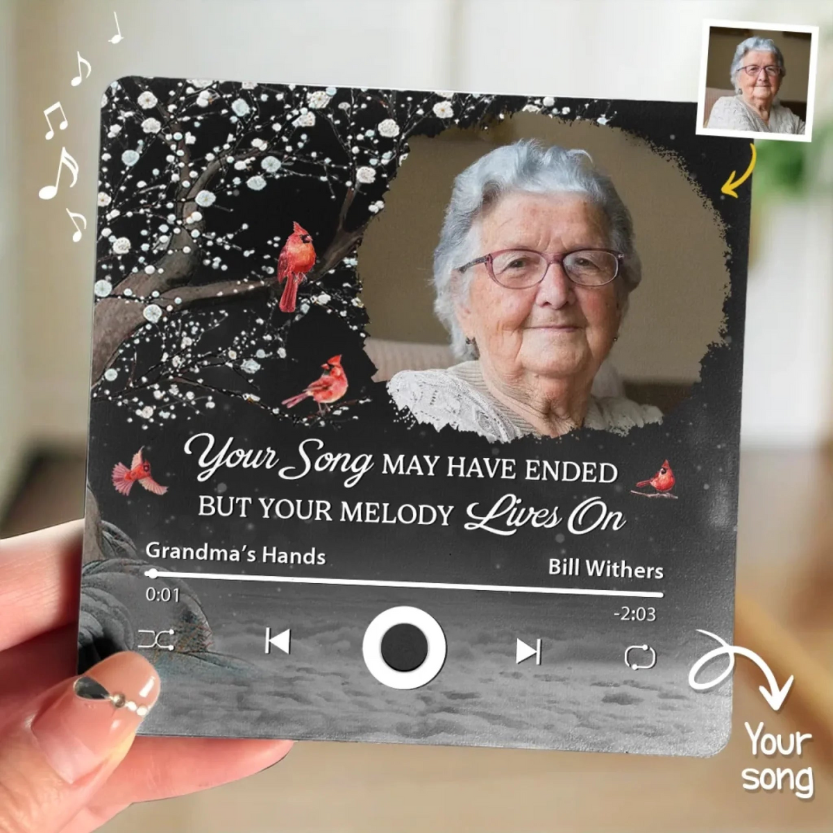 Your Melody Lives On - Personalized Music Fridge Magnet - Memorial Gift