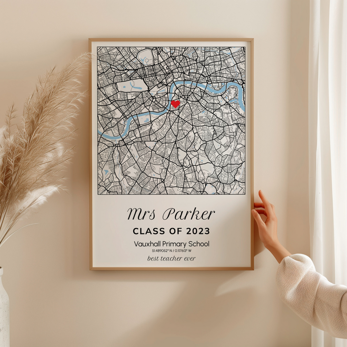 Thank You Teacher Appreciation Gift, Best Teacher Present, Personalised Gift For Teacher, Class Of 2025 Print, Thank You Teacher Canvas