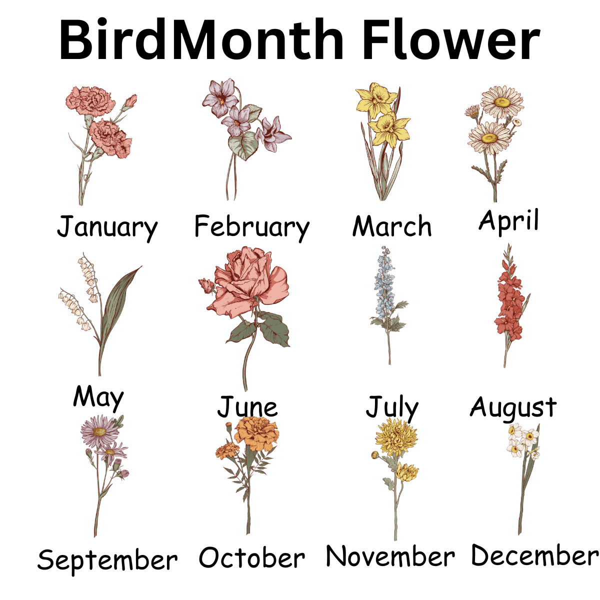 Personalized Birth Month Flower Shirt, Unique Mother's Day Gift for Her, Gift for Grandma, Mom, Wife, Unique Gift Shirt For Mother