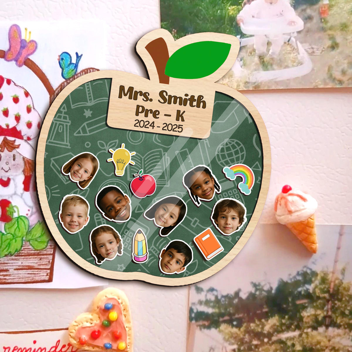 Personalized Teacher Apple Magnet Custom Teacher Shaker Magnet, Teacher Locker Magnet Teacher Gift Teacher Appreciation Gift From Student